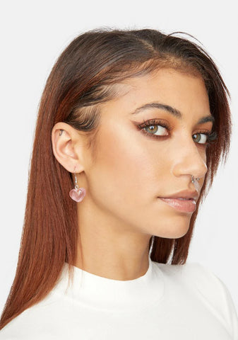 Blush Admit My Feelings Heart Earrings