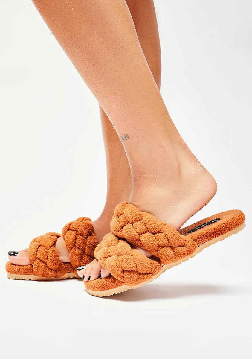 Camel So Unbothered Slide Sandals