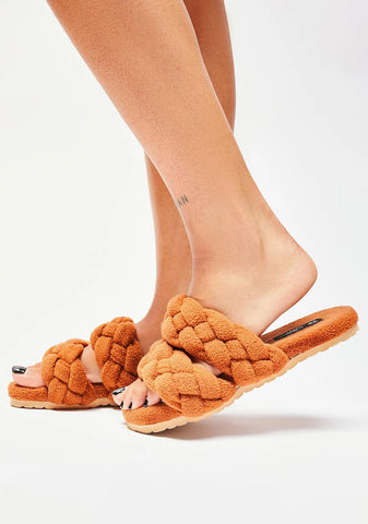 Camel So Unbothered Slide Sandals