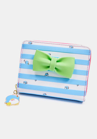 Sanrio Tuxedo Sam Striped Zip Around Wallet