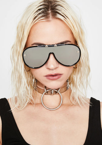 Chrome Ready To Takeoff Aviator Sunglasses