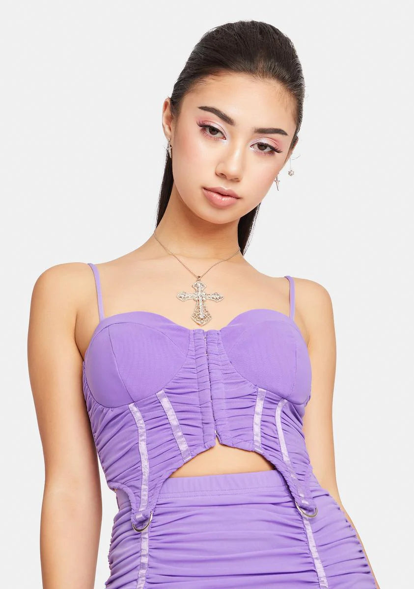 Violet In The Spotlight Bustier Crop Top