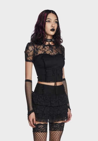 Don't Feel Lonely Ribbed Crop Top