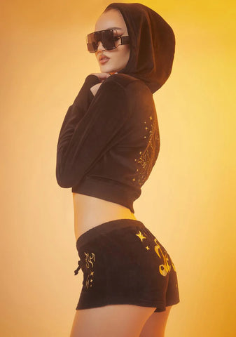 Confident Leo Queen Velour Shorts