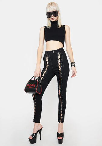 Reach My Level Lace Up Jeans