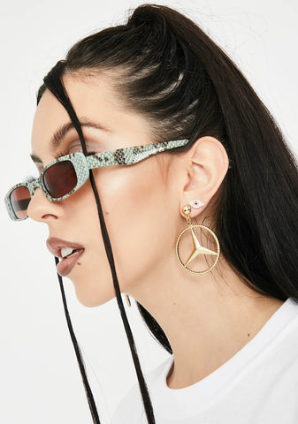 Mint Toxic Vibes Snakeskin Sunglasses