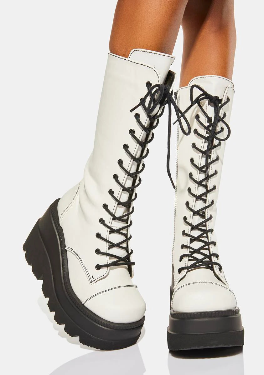White Shaker-72 Platform Boots