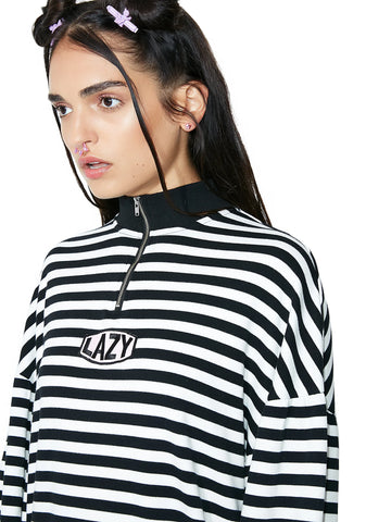 Zip Up Stripey Sweatshirt