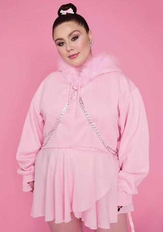 Plus Blinged N' Babied Rhinestone Hoodie