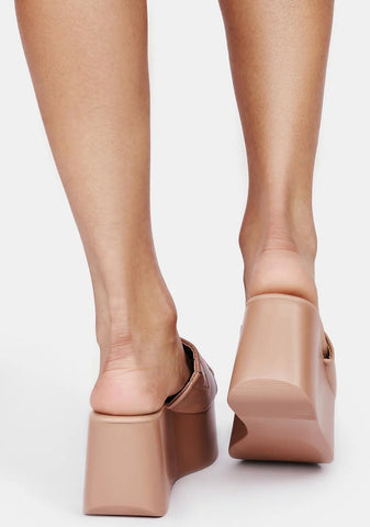 Nude Strutting Through Life Platform Sandals