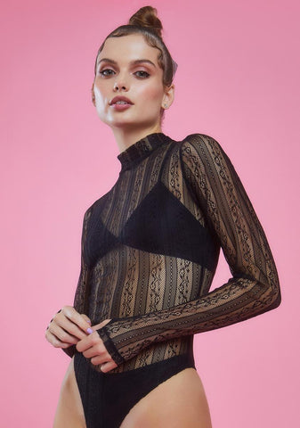 Sultry Twist Lace Bodysuit