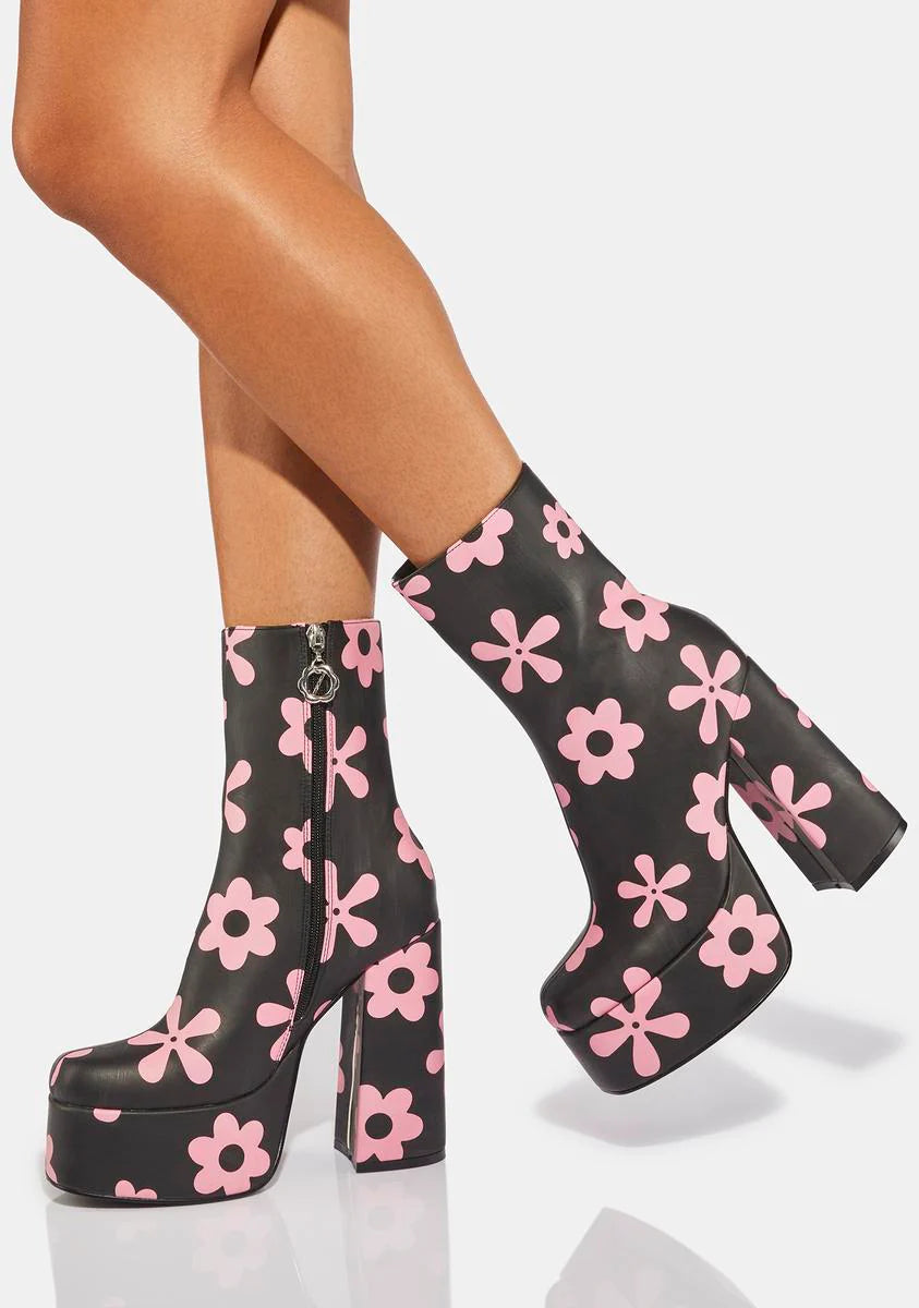 Empty Flowers Platform Boots