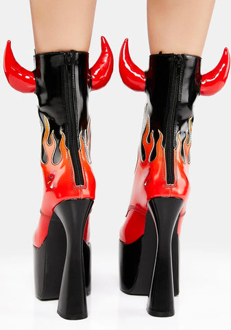 Devilishly Yours Platform Boots