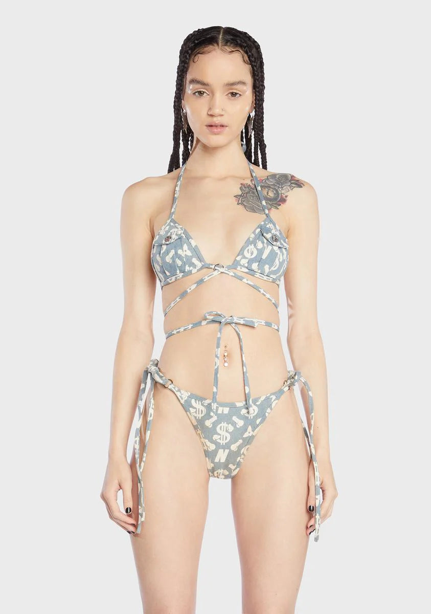 Monogram Denim Bra Top