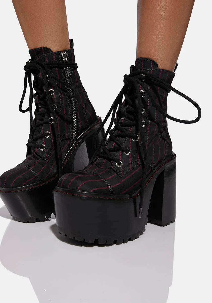 Never Grow Up Pinstripe Boots