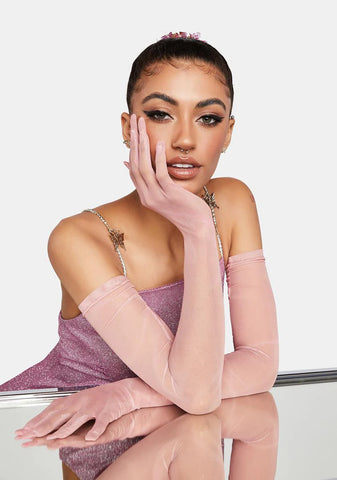 Pink Fairy Mesh Gloves