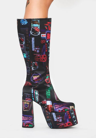 Pixel City Platform Boots
