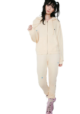 Starlet Embroidery Zip Hoodie