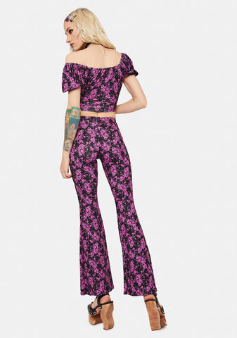 Sunny Side Floral Top & Flares Set