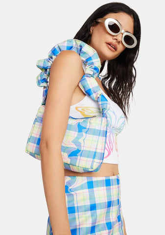 Trippy Plaid Shoulder Bag