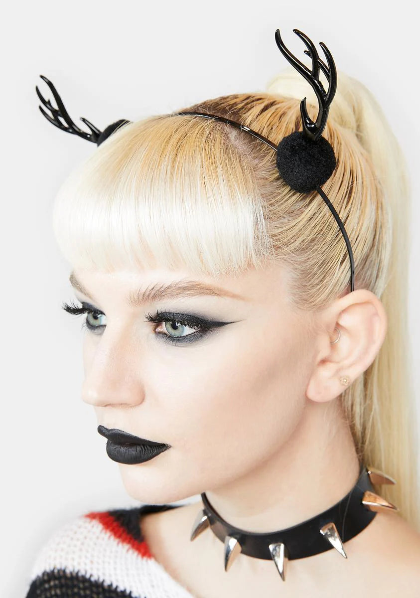 Reindeer Slayer Pom Pom Headband