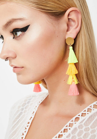 Neon Desert Tassel Earrings