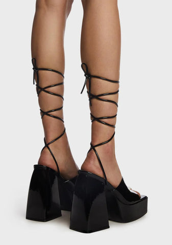 Orchid Lace-Up Platform Heels
