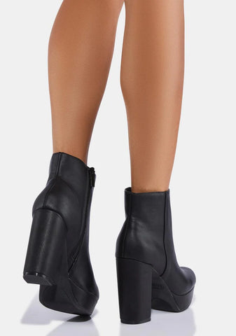 Vegan Leather Survive The Distance Ankle Boots