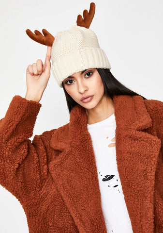 North Pole Reindeer Beanie