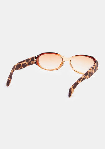 Twins Brown Oval Sunglasses