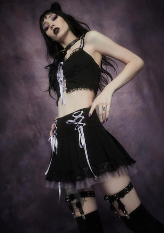 Of Minxes And Men Lace Up Twill Skirt