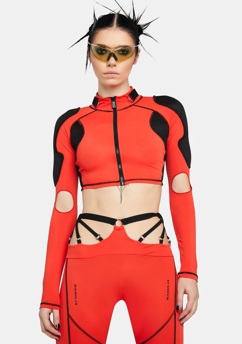 Red Enduro Long Sleeve Top