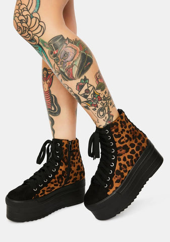 Sway This Way Leopard Flatform Sneakers