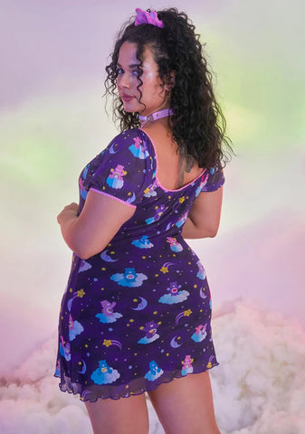 Atomic Cloud Covers Mesh Mini Dress