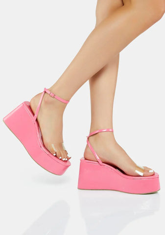 Rose Set The Bar Platform Sandals