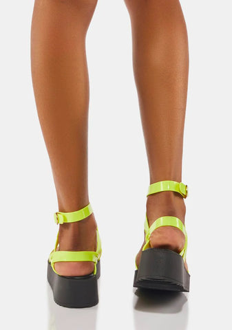 Neon Yellow Venice Sandals