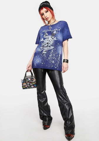 Navy Bleach Graphic Tee