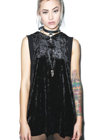 Panther Crushed Velvet Hooded Top