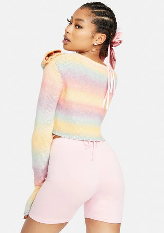 Blush Chill Truths Wrap Biker Shorts