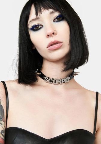 Sparkle Like A Scorpio Spiked Choker