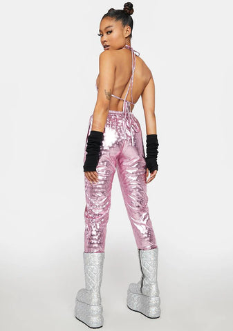 Sweet Electric Highway Holographic Joggers Set