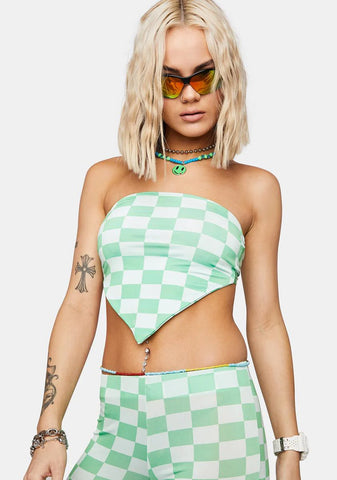 Together We Dance Checkered Tube Top