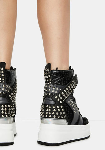 Quince Studded Wedge Sneakers