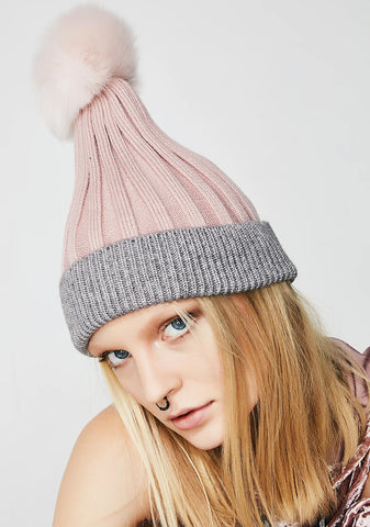 Cuddle Up Pom-Pom Beanie