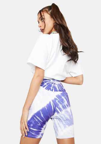 Purple Tie Dye Lawson Biker Shorts