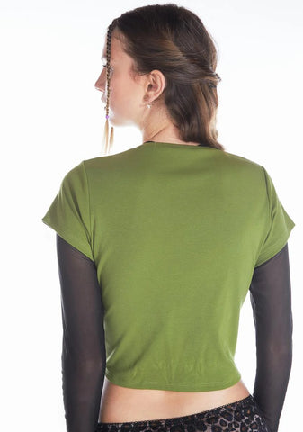 Sprint To The Stars Layered Crop Tee