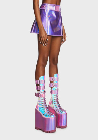 Lilac Dream Crusher Holographic Skirt