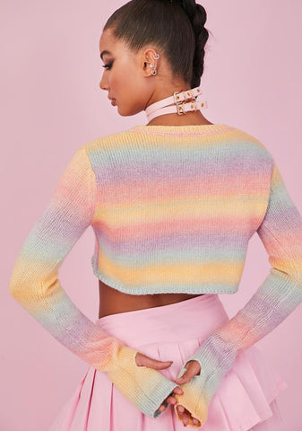 Rainbow Sadie Hawkins Striped Sweater