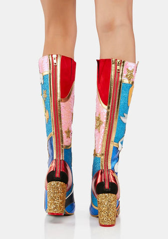 Running Around Knee-High Boots