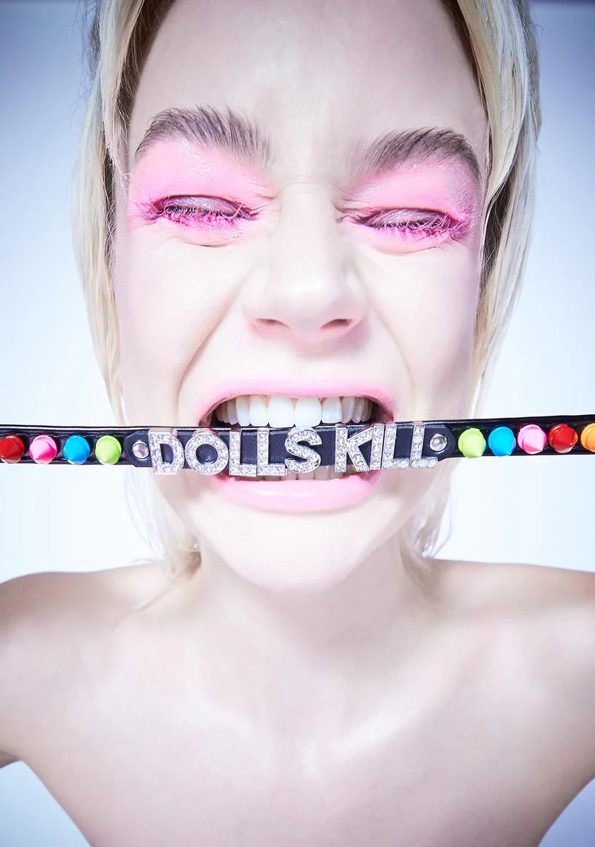 Rainbow Dolls Kill Spiked Choker
